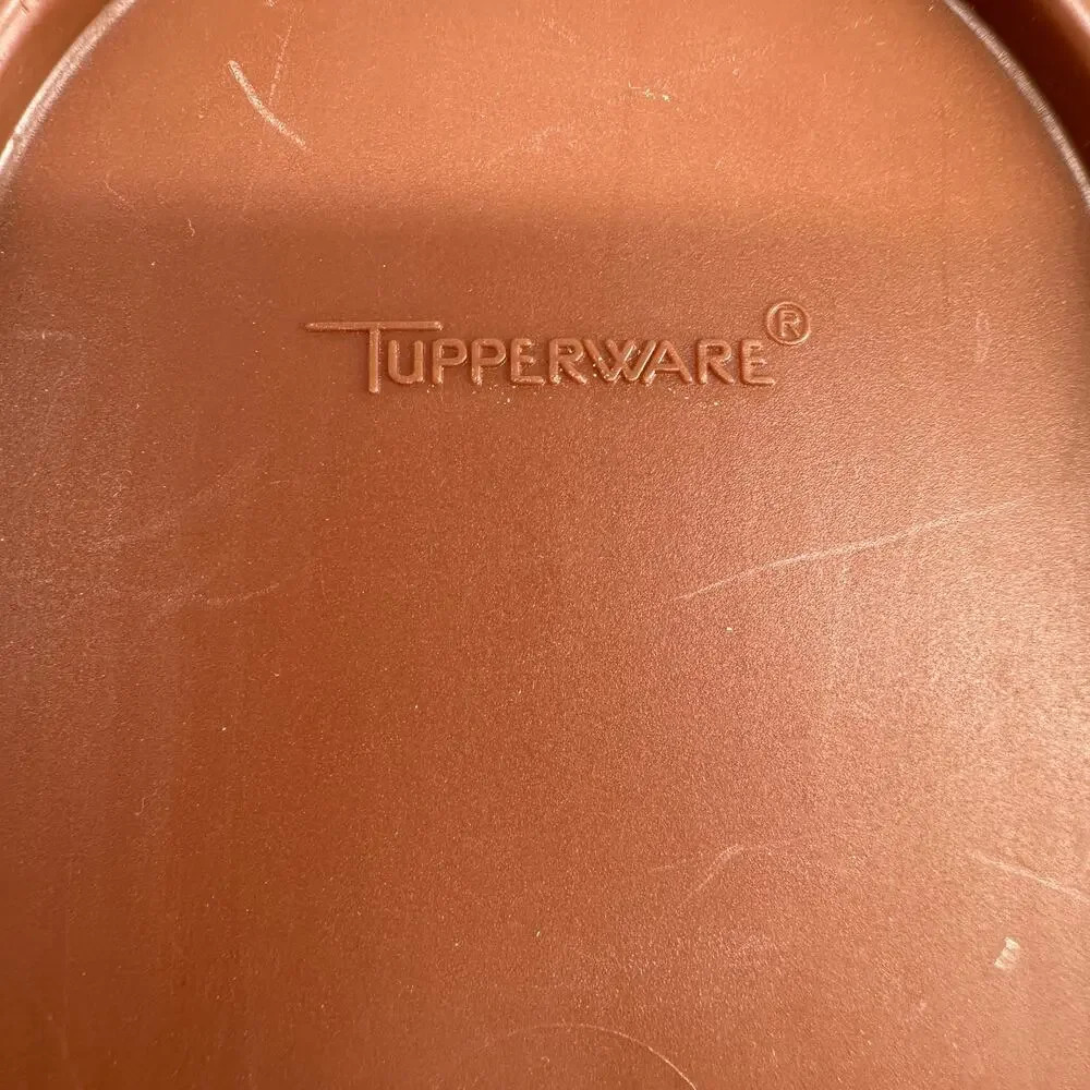 Vintage Tupperware Pour All Pitcher w Lid + Small container brown lids storage